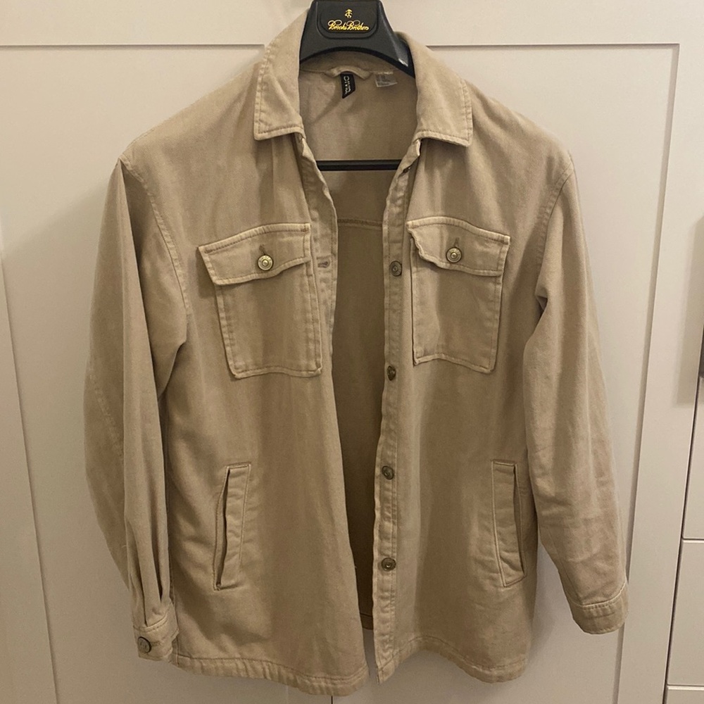 Beige/nude oversized shacket